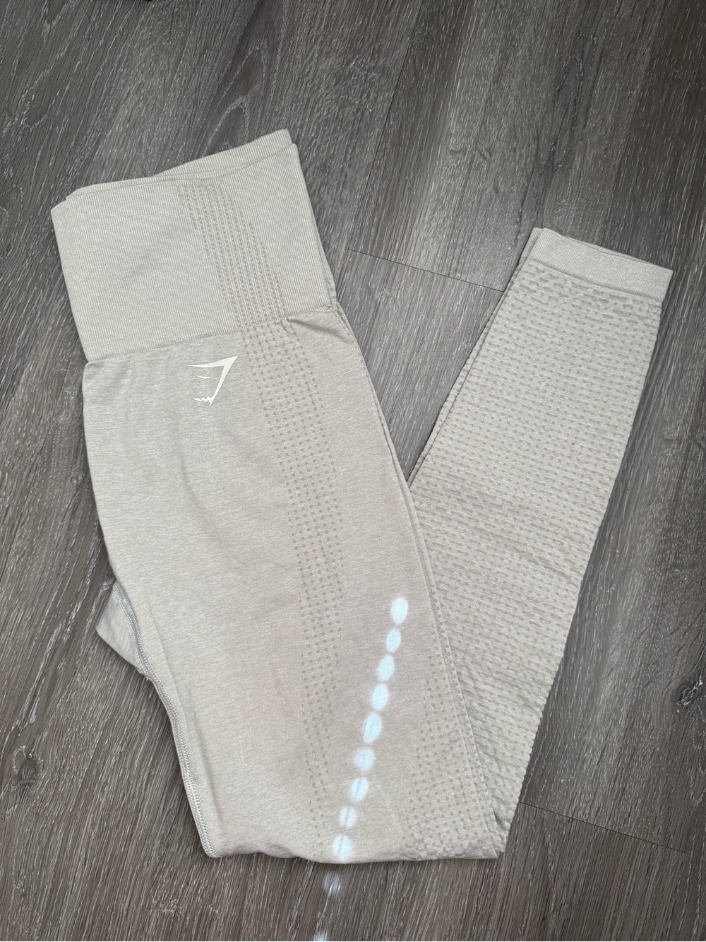 Gymshark Kids Seamless High-Waist Leggings in Light Gray